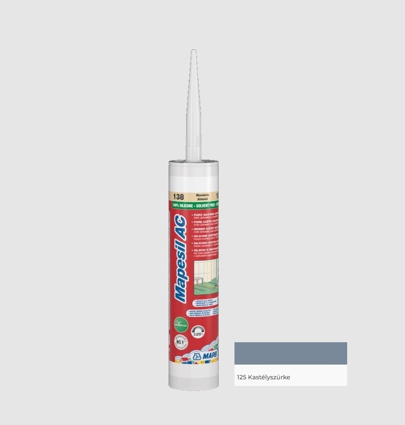 Mapei Mapesil AC Zero Szilikon fug�z� 125 kast�lysz�rke 310 ml