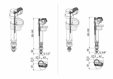 Alcaplast, A18-1/2'', Feltlt szelep als, fm menetes