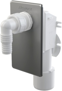 Szifon, Alcaplast APS3, mos�g�phez, mosogat�g�phez, falba szerelhet�, kr�mozott el�lappal