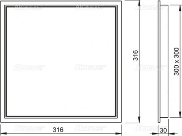 Alcaplast, kdajt (szerelajt) 30*30 cm AVD003