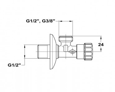 Mofm, Sarokszelep 1/2''-1/2', 163-0002-00