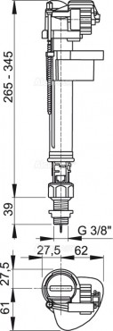 Alcaplast, A18 - 3/8'' Feltlt szelep als, fm menetes I.o.