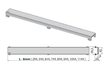 Alcaplast, Posh Zuhanyfolyka rcs, Rozsdamentes acl, matt, 1150 mm