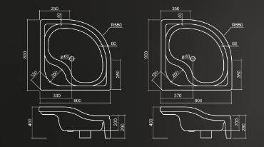 Roltechnik, Semideep Neo/800 zuhanytlca, 80*80 cm