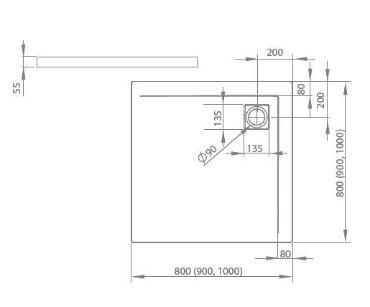 Radaway, Argos C zuhanytlca lbbal, 90*90 cm