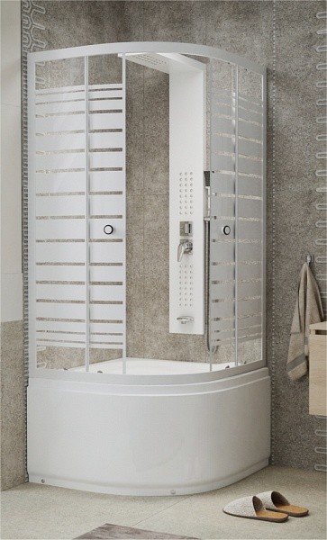 Zuhanykabin, Sanimix 22.44.5, Negyedk�r�ves, m�lyt�lc�s, 90x90 cm