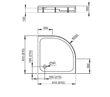 Radaway, Rodos A ves 90*90 cm zuhanytlca