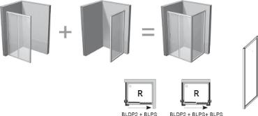 Ravak, Blix BLDP2+BLPS zuhanykabin, 100*80 cm