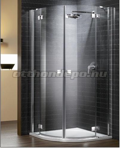 Méta Radaway Almatea PDD/E Íves aszimmetrikus zuhanykabin, átlátszó üveg 6 mm 90x80x195 cm