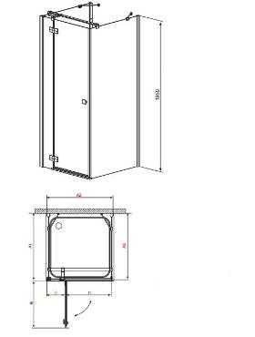 Radaway, Almatea KDJ+S zuhanykabin, szgletes, 90*90 cm