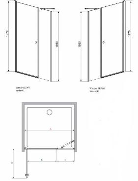 Radaway, EOS DWS zuhanyajt, 110*197 cm