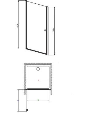 Radaway, EOS DWJ zuhanyajt, 80*197 cm