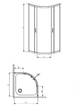 Radaway, Premium Plus A 1700 zuhanykabin, ves, 80*80 cm