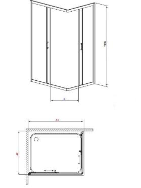 Radaway, Premium Plus C 1900 zuhanykabin, szgletes, 100*100 cm