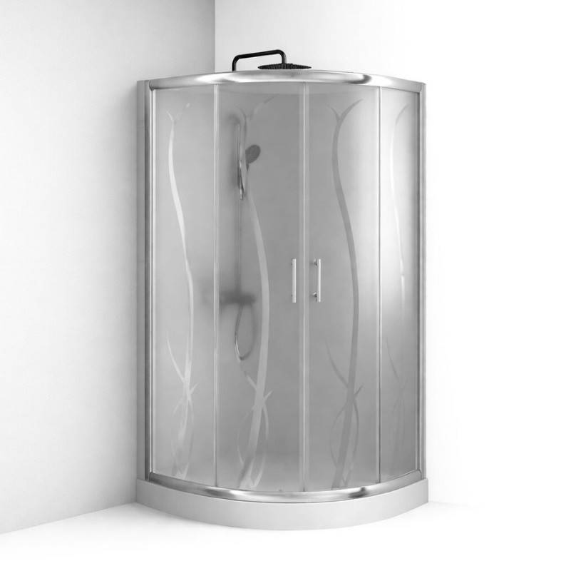 HTB, Lotus Bamboo, Zuhanykabin, �ves, t�lc�val �s szifonnal, kr�m keret, 90x90 cm, 5 mm BHS
