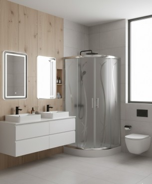 HTB, Lotus Bamboo, Zuhanykabin, ves, tlcval s szifonnal, krm keret, 90x90 cm, 5 mm BHS