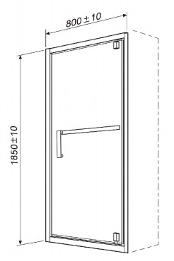 HTB, B-F402, Zuhanyajt, natr veg, krm keret, 90 cm