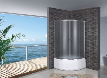 HTB, Frankfurt komplett magas tálcás zuhanykabin 90x90x194,5 cm, natur üveg, króm keret, 5 mm (R521-90)
