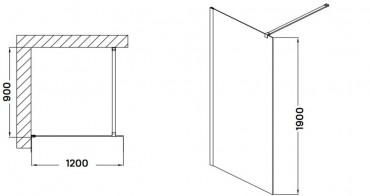 Wellis, Astro 120 Walk-In zuhanyfal, 120x190 cm