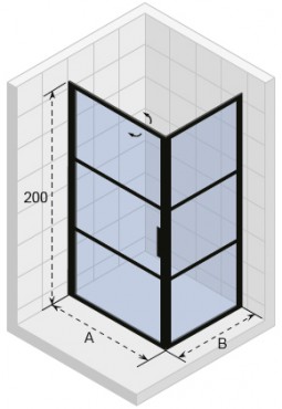 Riho, Grid zuhanykabin, 100*90*200 cm, GB2100090