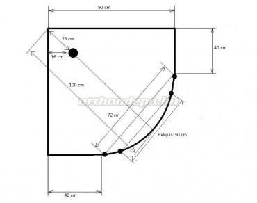 HTB, Z�rich black komplett zuhanykabin t�lc�val �s szifonnal, fekete, �ves, 90x90, n�gyzetes �veg, 5 mm (8120E) I.o.