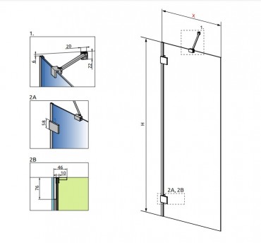 Radaway, Essenza Pro PNJ II kdparavn, 50*150 cm