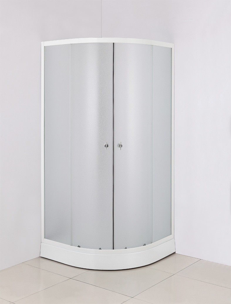 HTB, Rimini komplett zuhanykabin tlcval s szifonnal, ves, 80x80, texturlt veg 5 mm, fehr keret, (8120E) BHS