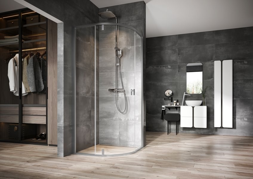 Zuhanykabin, Ravak, Nexty NSKK3, 3O677U00Z1 Negyedk�r�ves, szat�n kerettel, 90x90 cm 